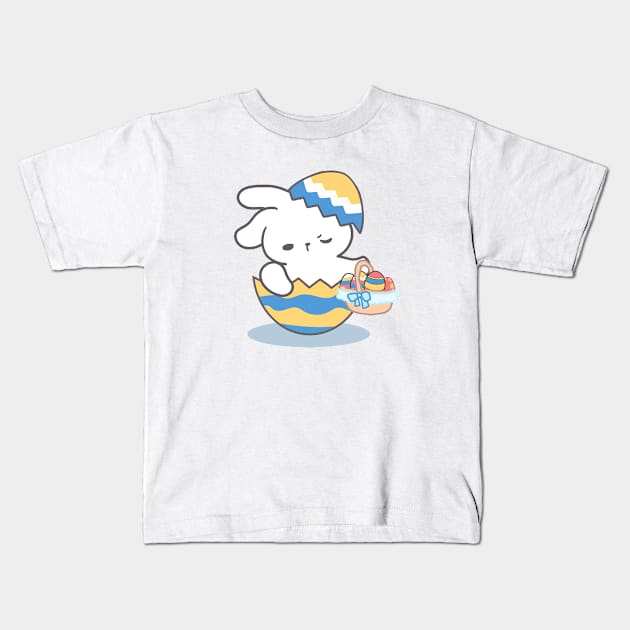 Egg-cellent Surprise: Loppi Tokki Emerges from an Easter Egg with a Basket of Delightful Treats! Kids T-Shirt by LoppiTokki